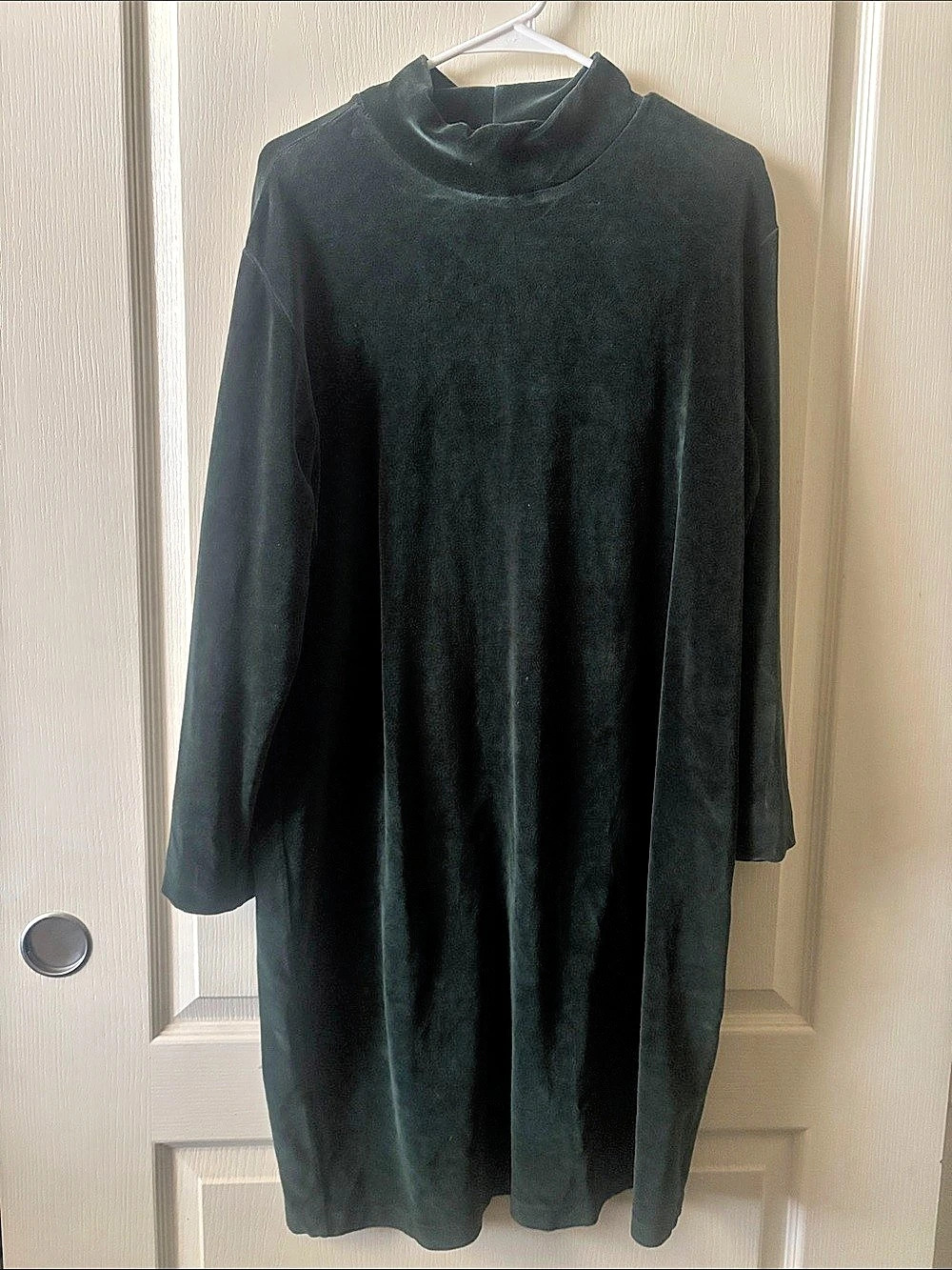 Lands' End Vintage Velour Shift Dress Green Size 14/16